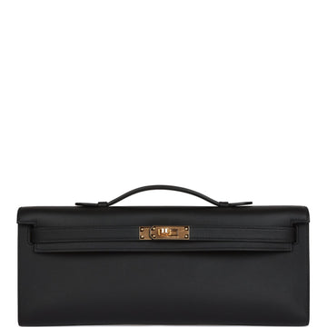 Hermès Kelly Cut Black Swift Gold Hardware
