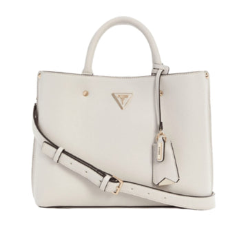 Guess | Meridian Girlfriend Satchel In Ivory Polyurethane Material
