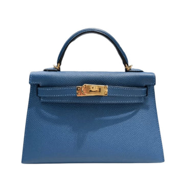 Hermès | Mini Kelly 20 Sellier Handbag In A Deep Blue Hue With Gold Hardware