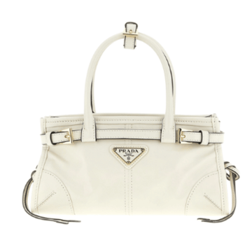 Prada | Bonnie Mini Leather Tote Bag White Calf Leather