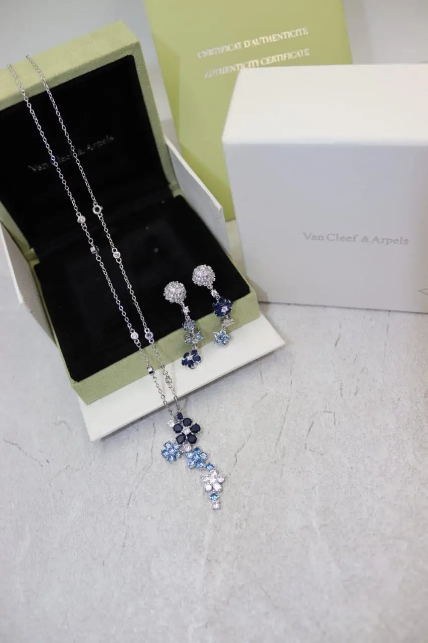 Van Cleef & Arpels Rhodium Plated Necklace Set